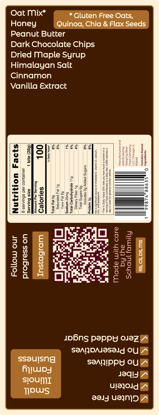 Honey Bear Bites - Dark Chocolate Chips (4pack)